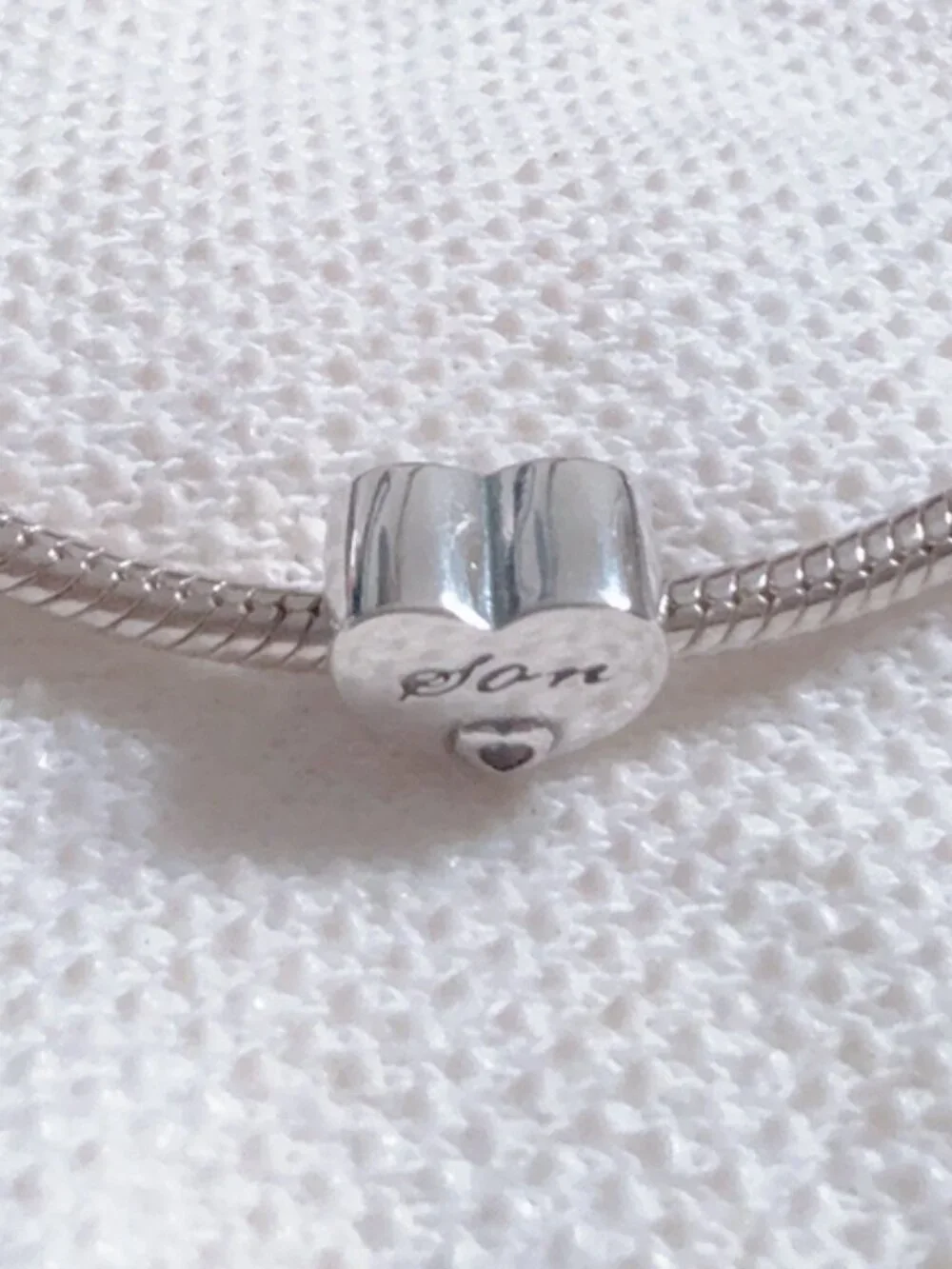 Son Heart Sterling Silver Charm For Pandora Bracelet